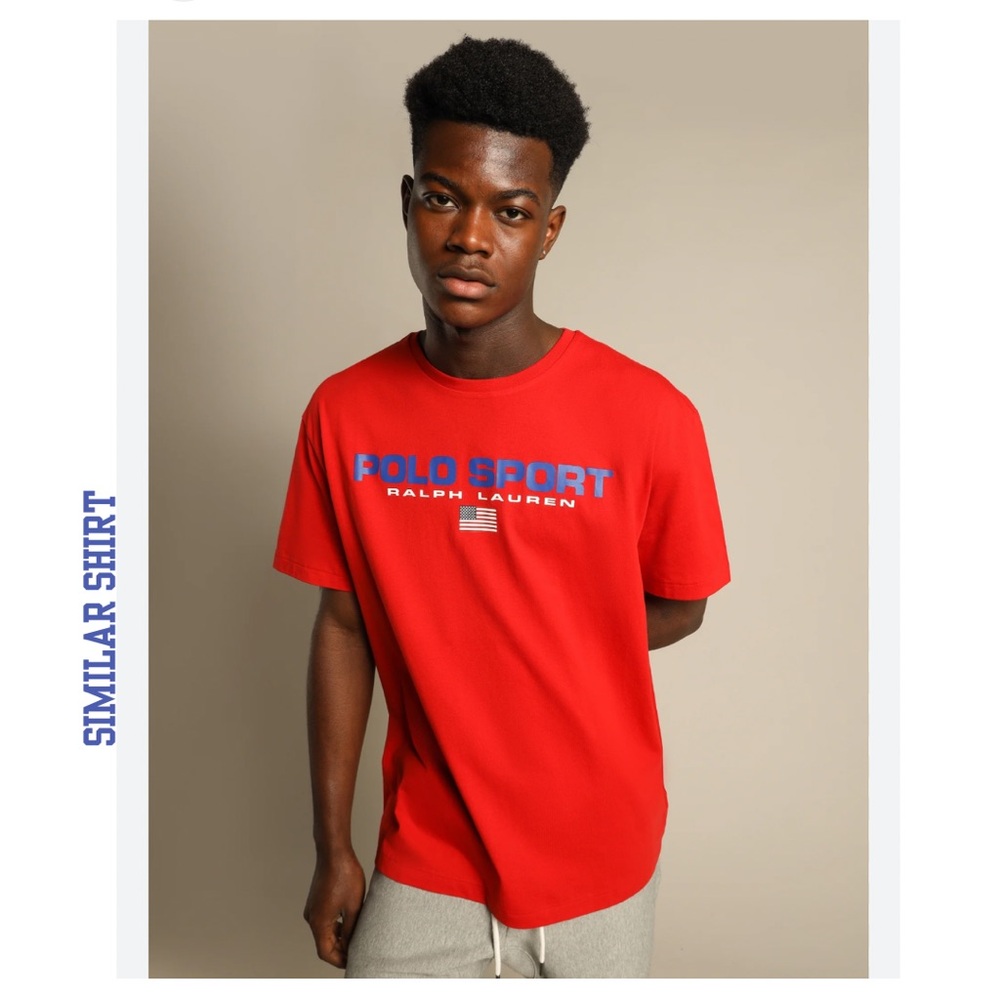 Vintage 90s single stitch red oversized Ralph Lauren Polo  Sport XL T-shirt